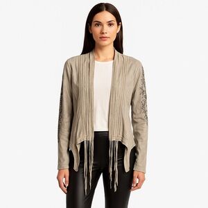 Miss Me Los Angeles Embellished Fringe Open Cardigan Jacket – Size S AR17